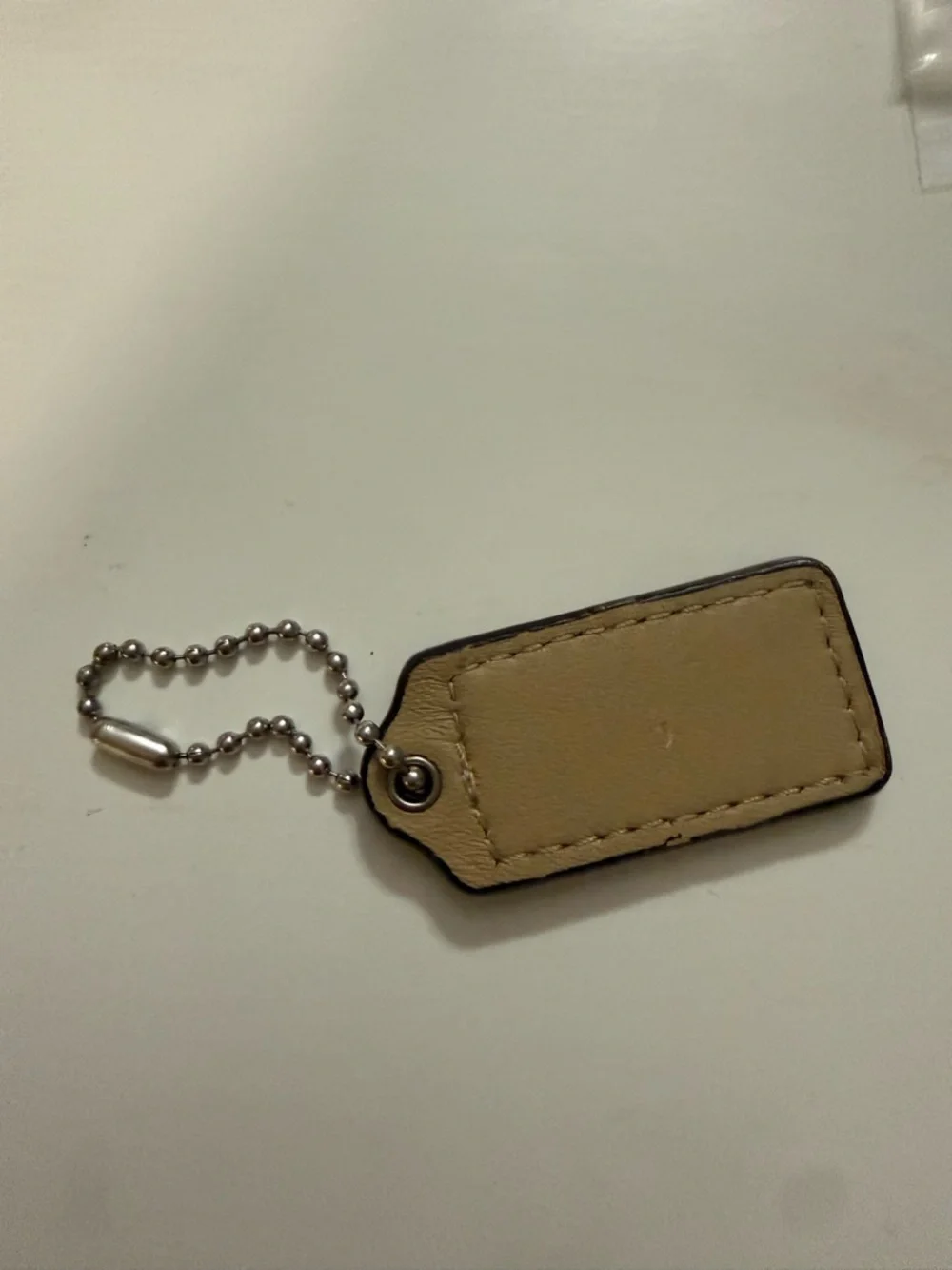 Coach Men's Mustard Leather Key Tag